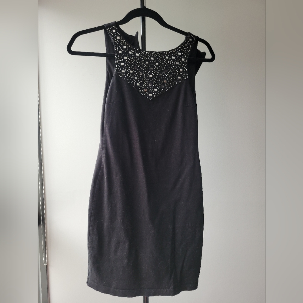 Zara Embellished Neckline Mini Dress